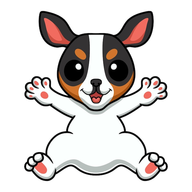 Cute rat terrier dog cartoon