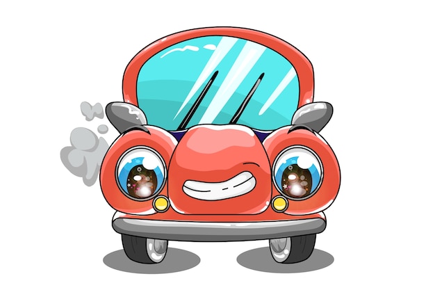 A cute red cars design transportation cartoon 