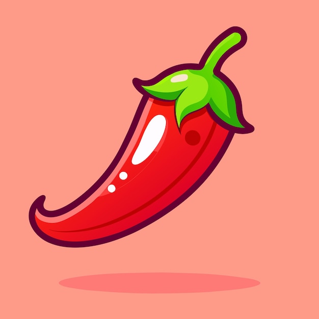 A Cute Red Chili Cartoon Vector Icon vegetable Icon Illustration