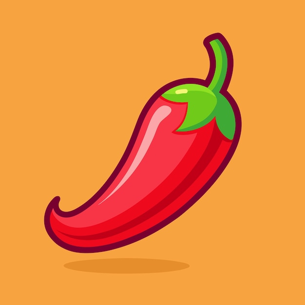 A Cute Red Chili Cartoon Vector Icon vegetable Icon Illustration