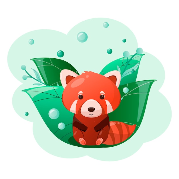 Cute red panda Cartoon design