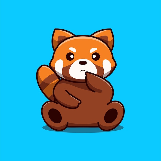 Cute Red Panda Cartoon Icon Illustration 2