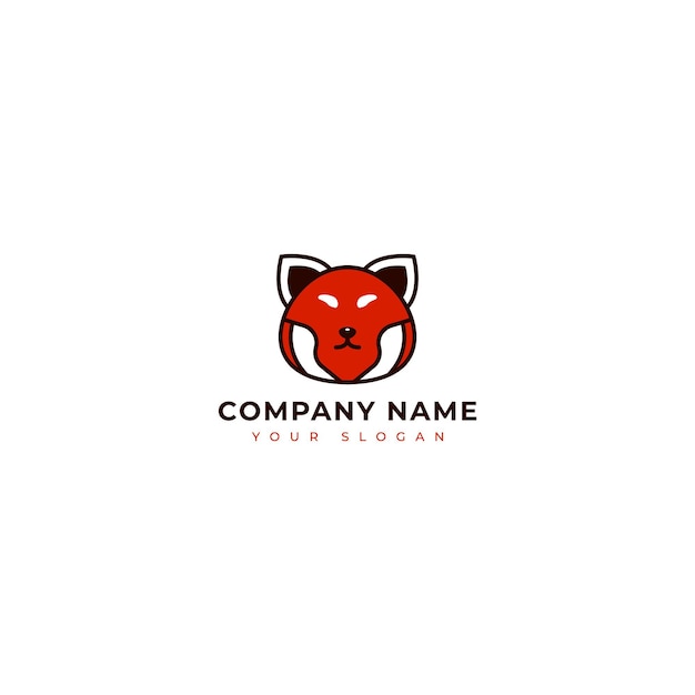 Cute Red panda logo vector design template