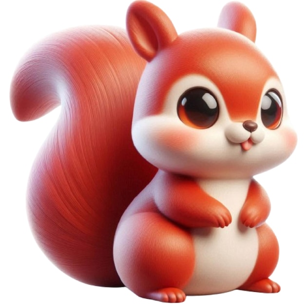 Cute red squirrel isolated cartoon