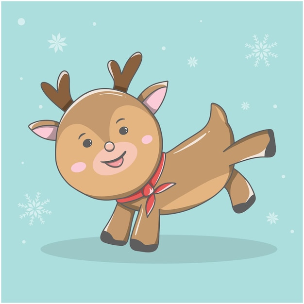 cute reindeer cartoon christmas decoration