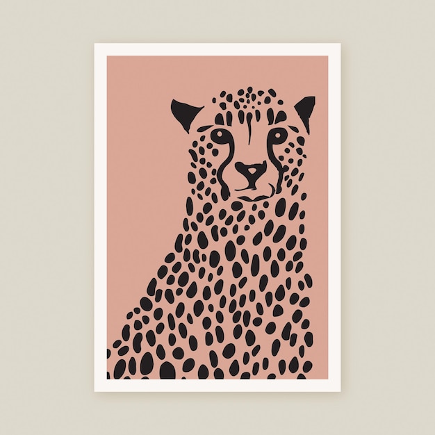 Cute Retro Cheetah Tropical Tiger Animals