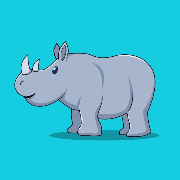 Cute rhinoceros cartoon illustration