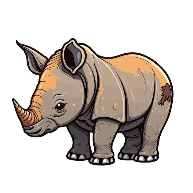 Cute rhinoceros cartoon style