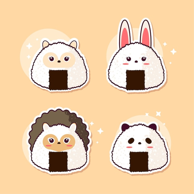 Cute rice vector kawaii