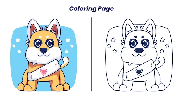 Cute robot dog with coloring pages