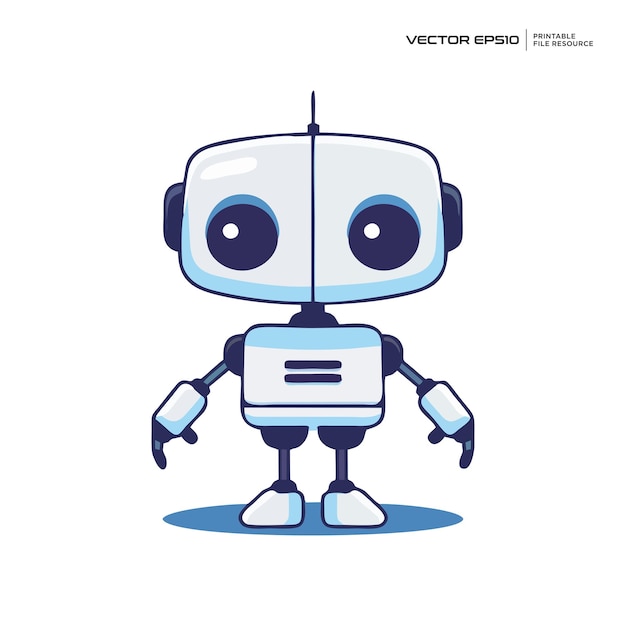 cute robot futuristic character mascot logo design illustration eps 10