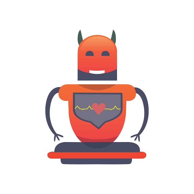 Cute Robot vectoor illustration in cartoon style