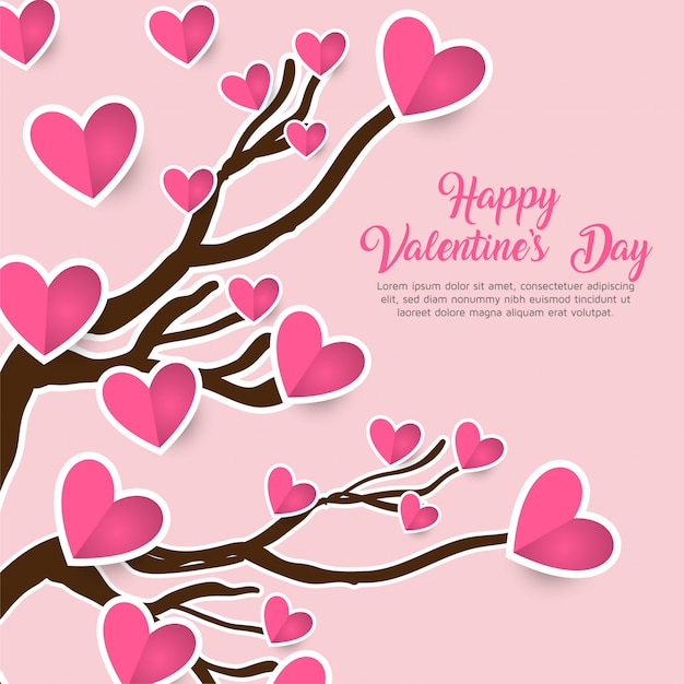 Cute romantic floral hearts valentine's day background