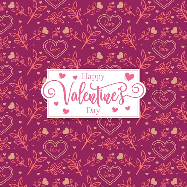 Cute romantic hearts floral valentine's day pattern