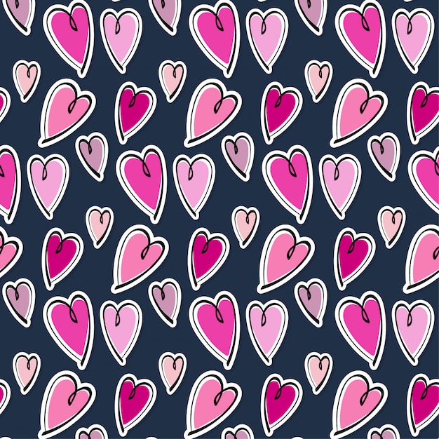 Cute romantic hearts valentine's day pattern background