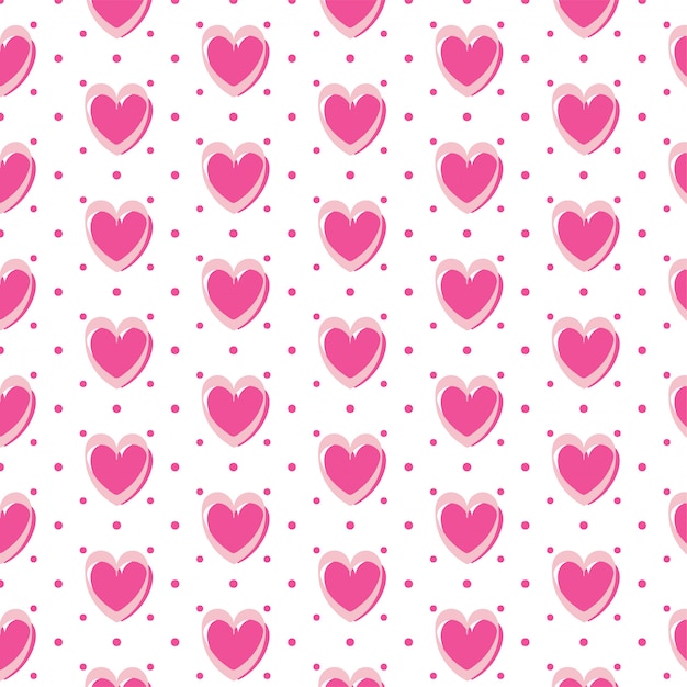 Cute romantic hearts valentine's day pattern background