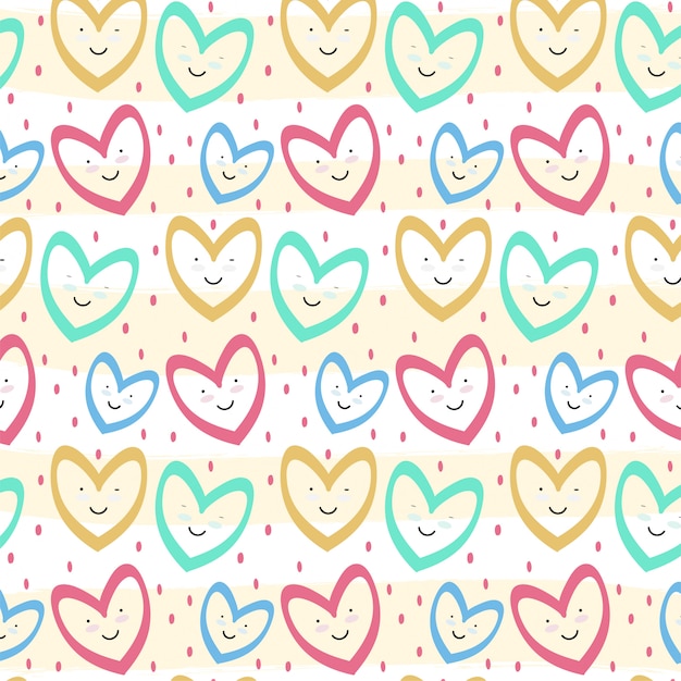 Cute romantic hearts valentine's day pattern background