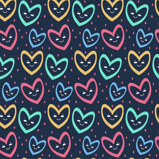 Cute romantic hearts valentine's day pattern background