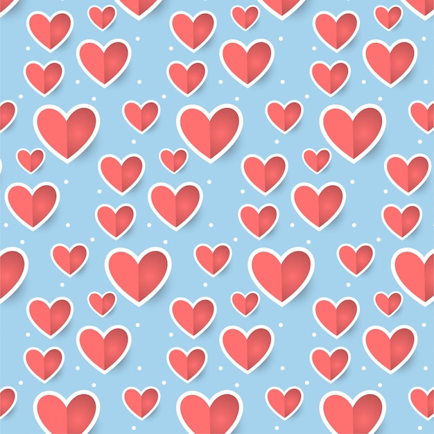 Cute romantic hearts valentine's day pattern background