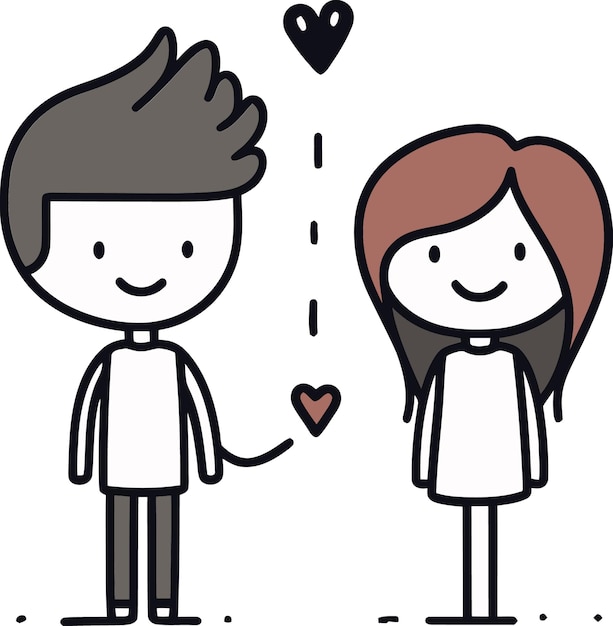 Cute Romantic Moments Couple Vector Scenes Dynamic Love Expressions Illustrated Couple Vectors