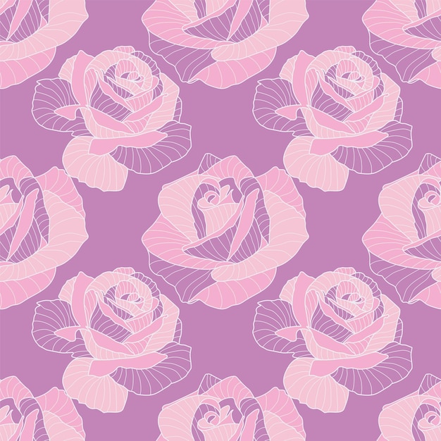 Cute rose seamless vector pattern background Great for summer vintage fabric scrapbooking wallpaper gift wrap The surface pattern design