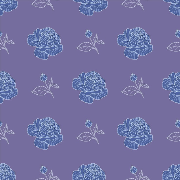 Cute rose seamless vector pattern background Great for summer vintage fabric scrapbooking wallpaper gift wrap The surface pattern design