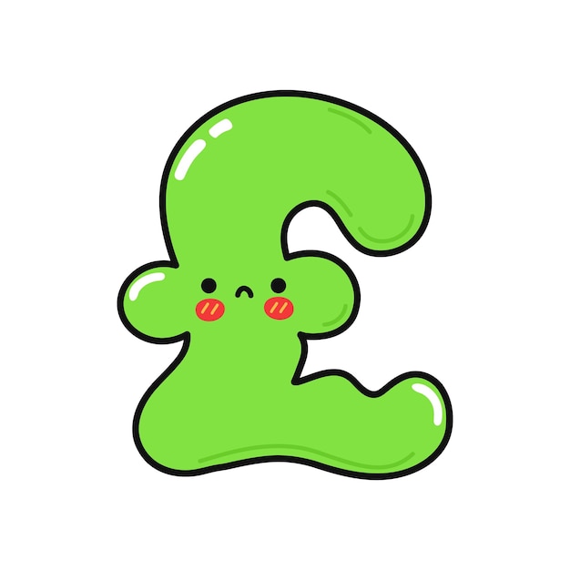 Cute sad pound sterling character