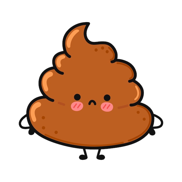 Cute sad turd character