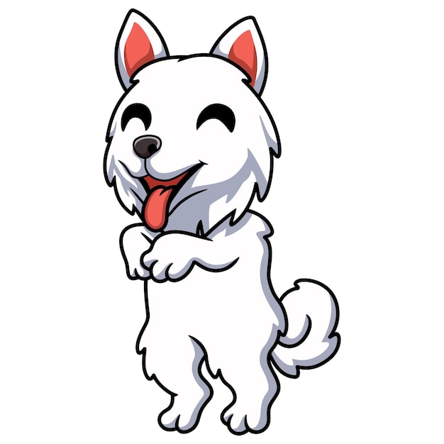 Cute samoyed dog cartoon standing