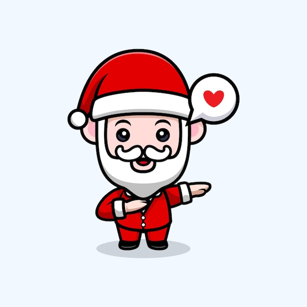 Cute santa claus cartoon mascot character