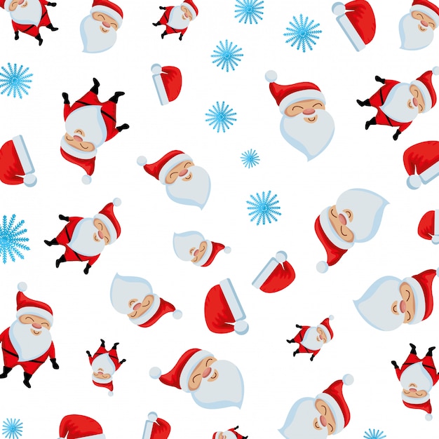 Cute santa claus characters pattern