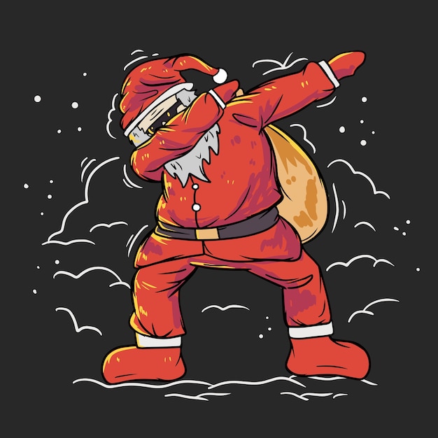 Cute santa claus doing dabbing illustration