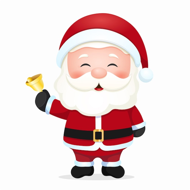 Cute Santa Claus holding a bell