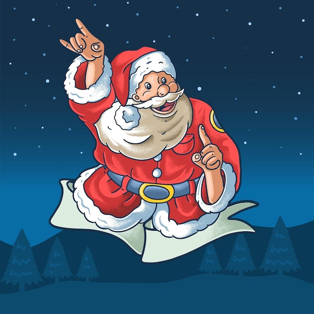 Cute Santa Claus Oldman Christmas Celebration Dancing