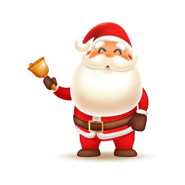 Cute santa claus ringing bell