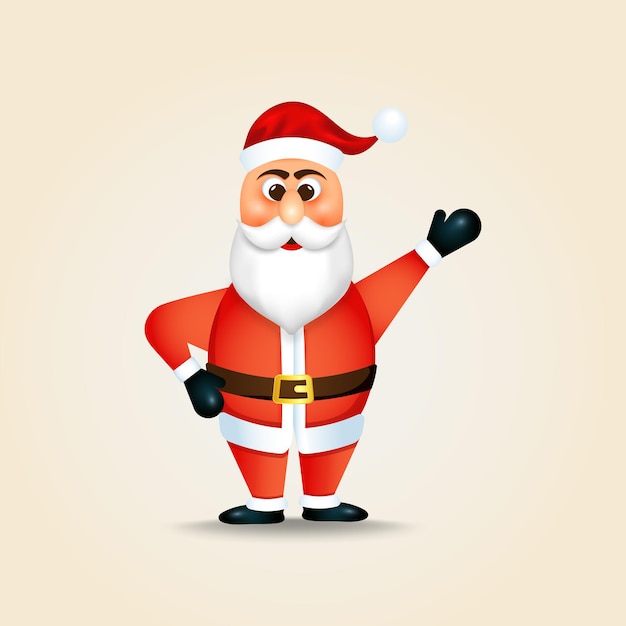 Cute Santa Claus vector illustration Santa Claus stand and smile