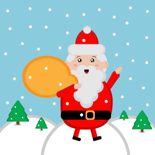 Cute Santa Claus with bag