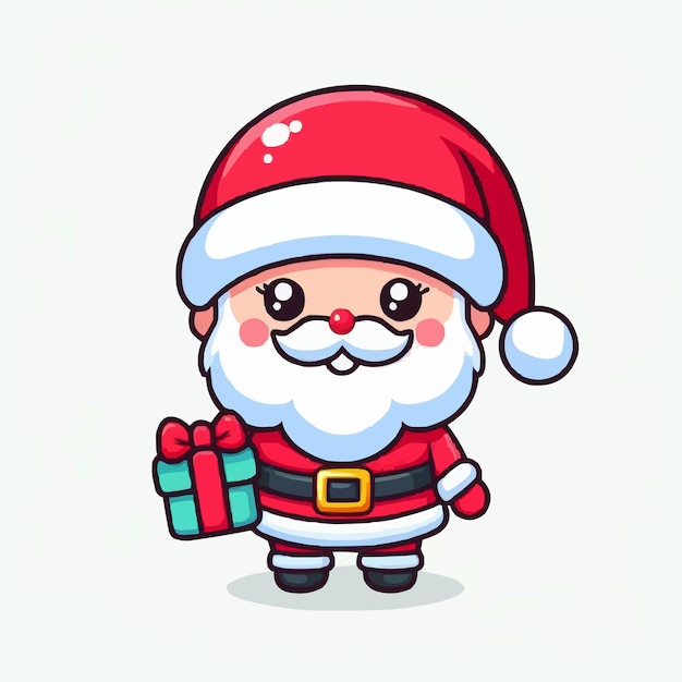 cute santa cluse cartoon vector on white background