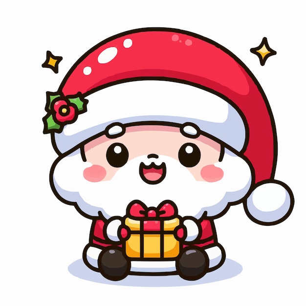 cute santa cluse cartoon vector on white background