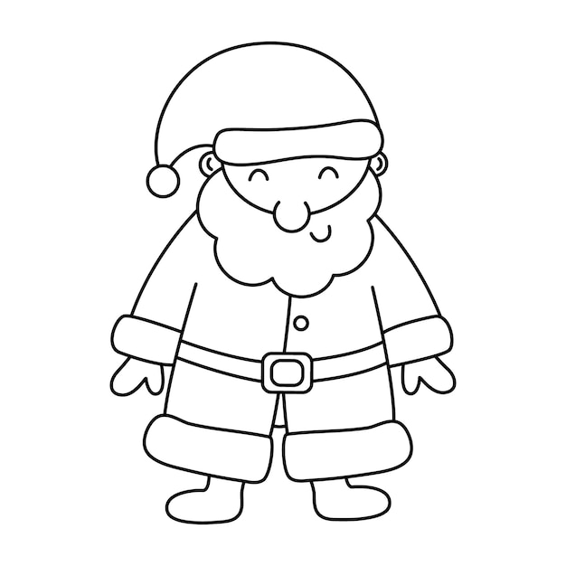 Cute Santa in doodle hand drawn style