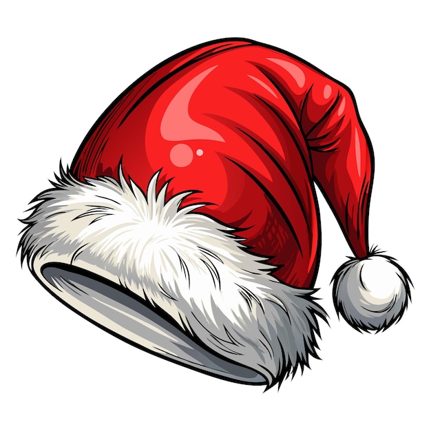 Vector cute santa hat merry christmas vector cartoon illustration