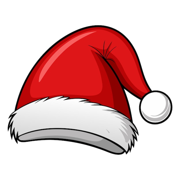 Vector cute santa hat merry christmas vector cartoon illustration