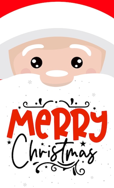 Cute Santa Smiling &amp; Wishing Merry Christmas Banner