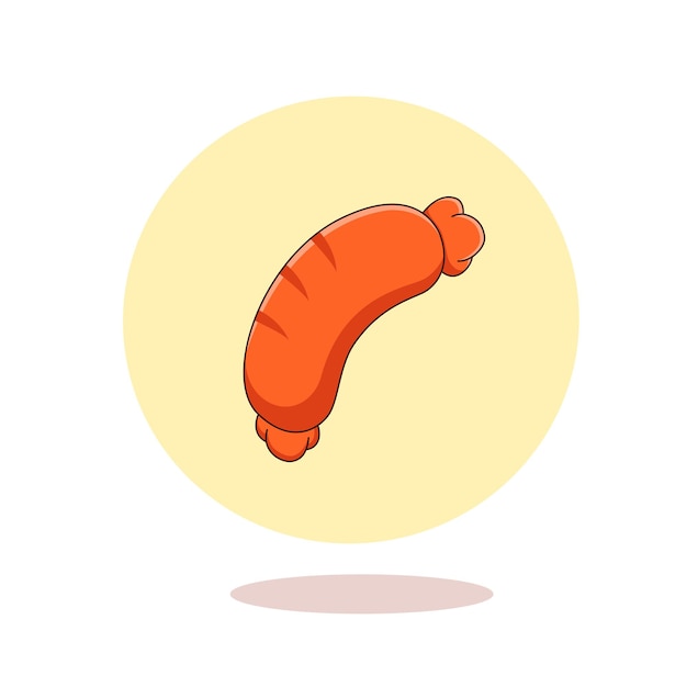 Cute sausage cartoon vector illustrationfast food illustration