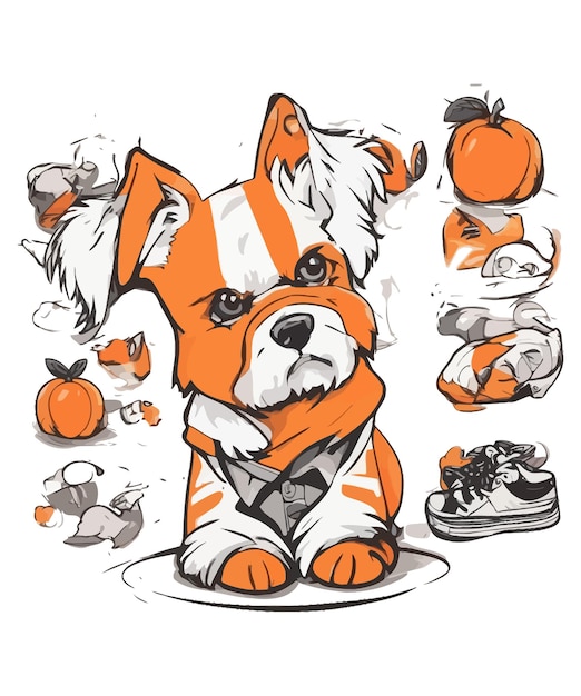 Cute school dog vector illustration