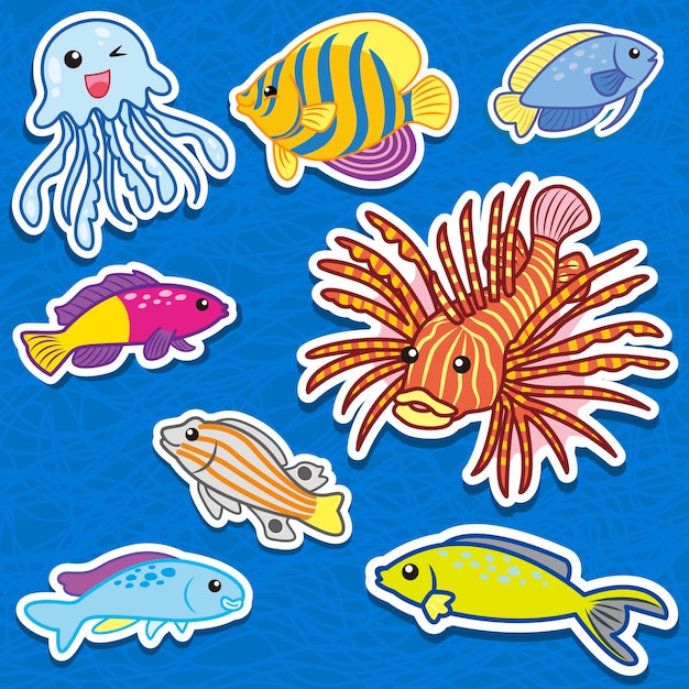 Cute sea animal stickers