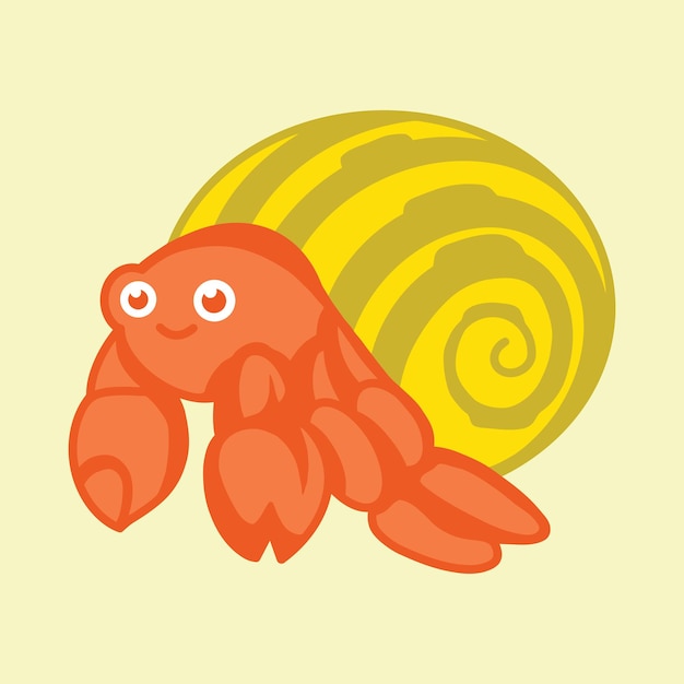 Cute Sea Animal Vector Hermit Crab