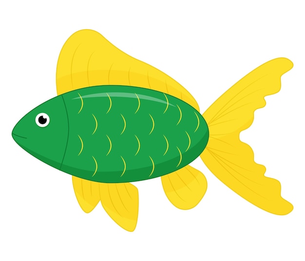 Cute sea fish Vector cartoon character in ocean Tropical fish