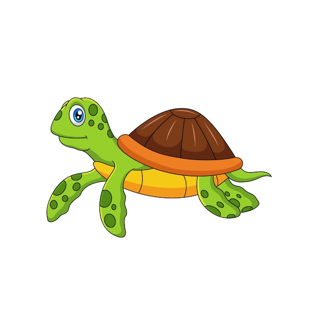 Cute sea turtle cartoon Vector illustration cute animal cartoon