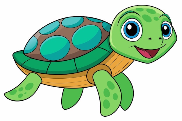 Vector cute sea turtle coloring page a